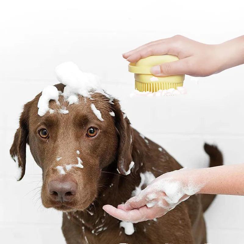 Escova de banho macia de silicone para dar banho no seu animal de estimação - Bang Variedades